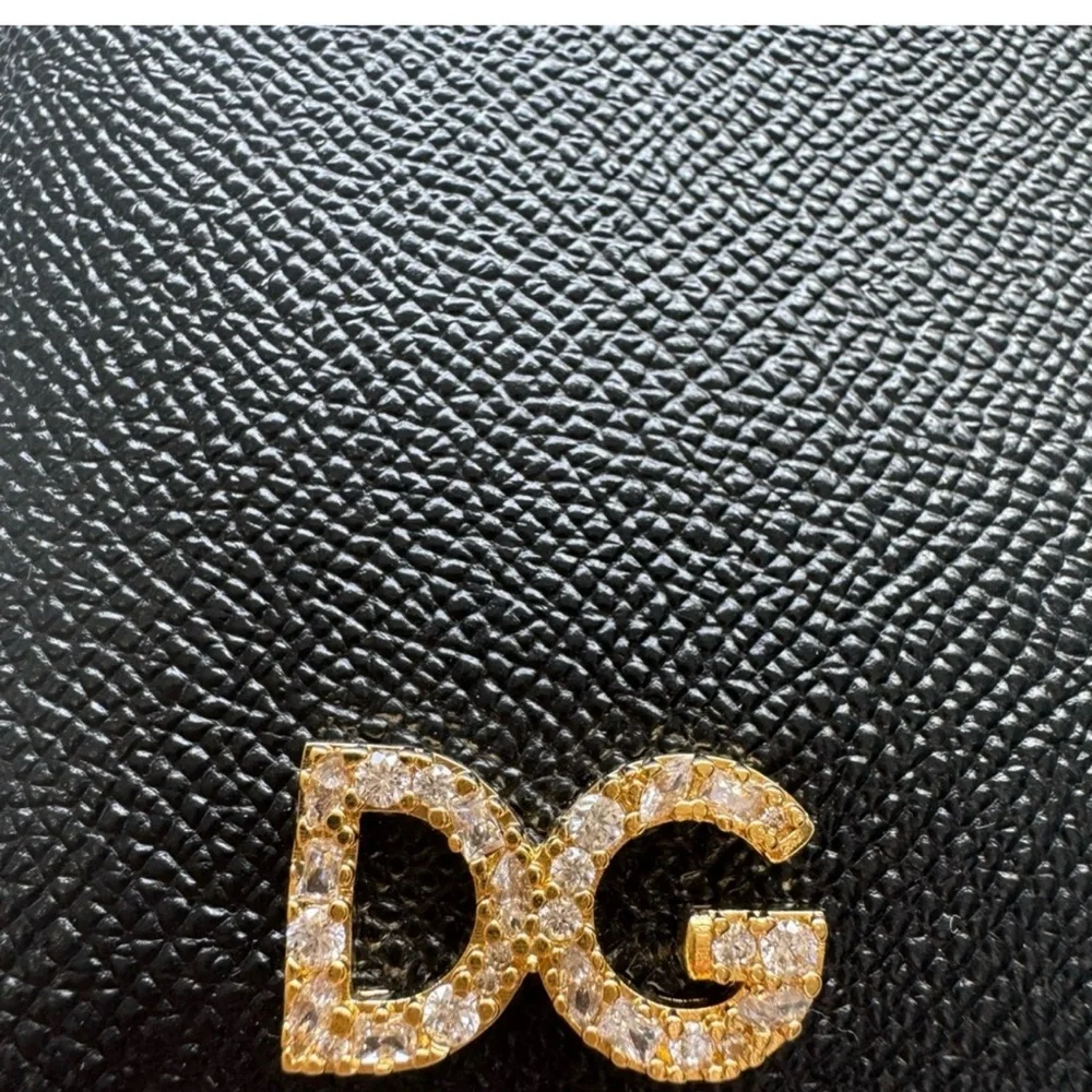 Authentic Dolce & Gabbana Black Passport Holder and Cards with DG in Gold - Picture 9 of 13